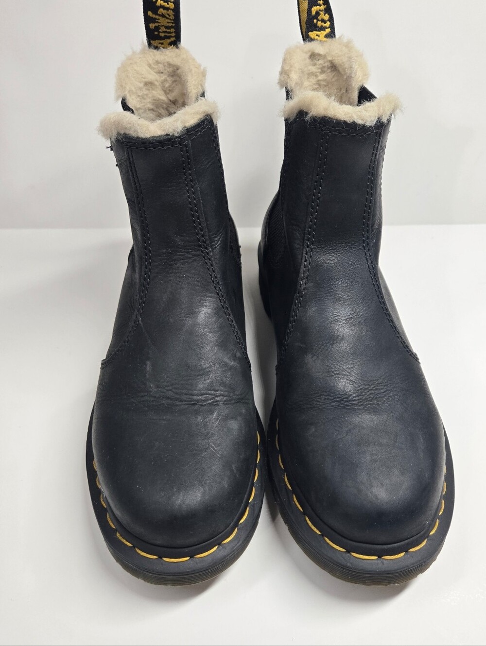 Dr. Martens 2976 Leonore Black Fur Chelsea Boots